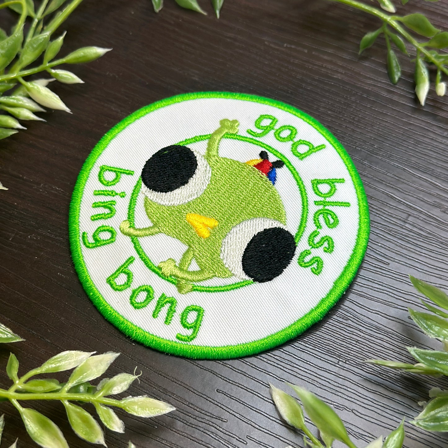Iron-On Patch - "God Bless Bing Bong" Peak Indie Game Embroidered Patch