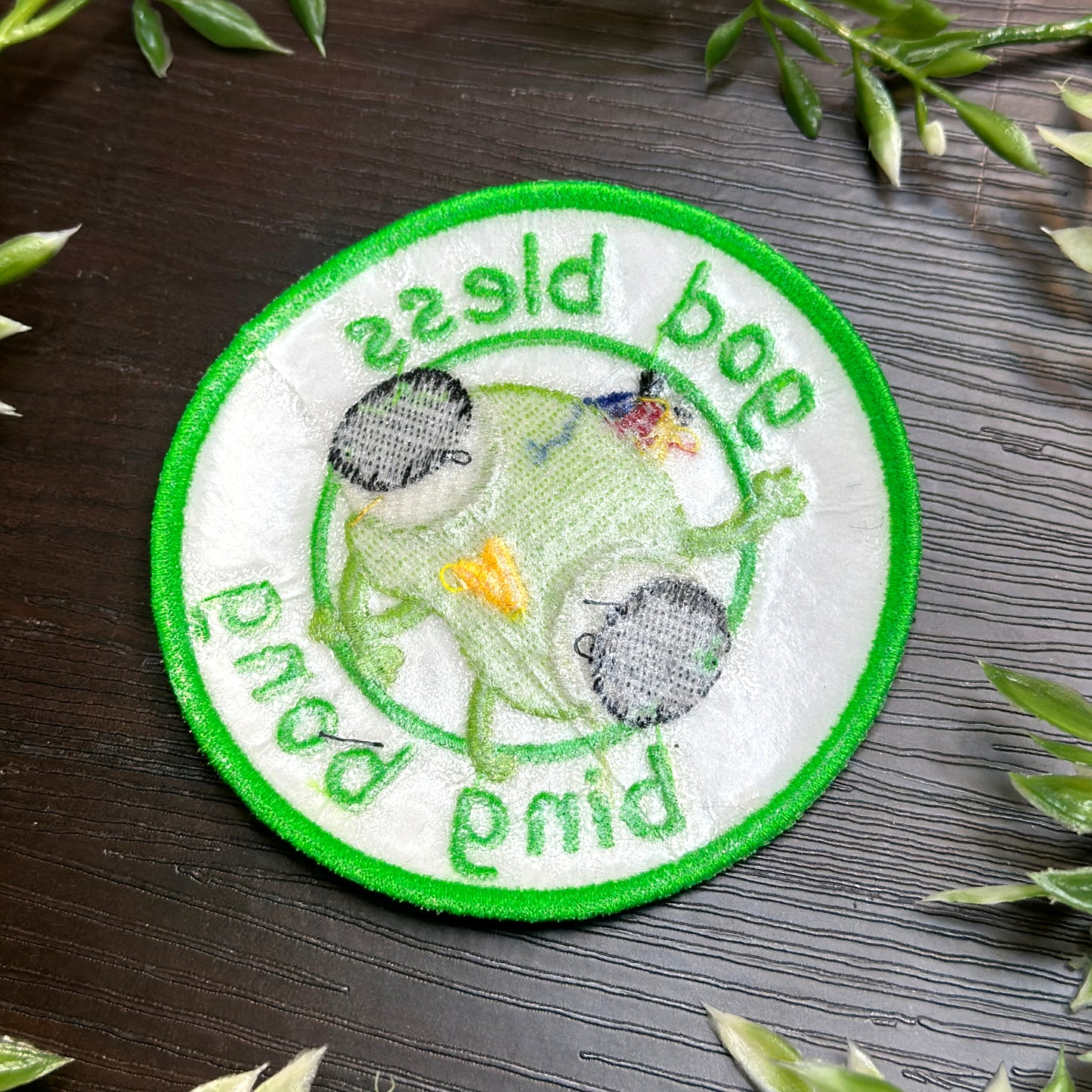 Iron-On Patch - "God Bless Bing Bong" Peak Indie Game Embroidered Patch