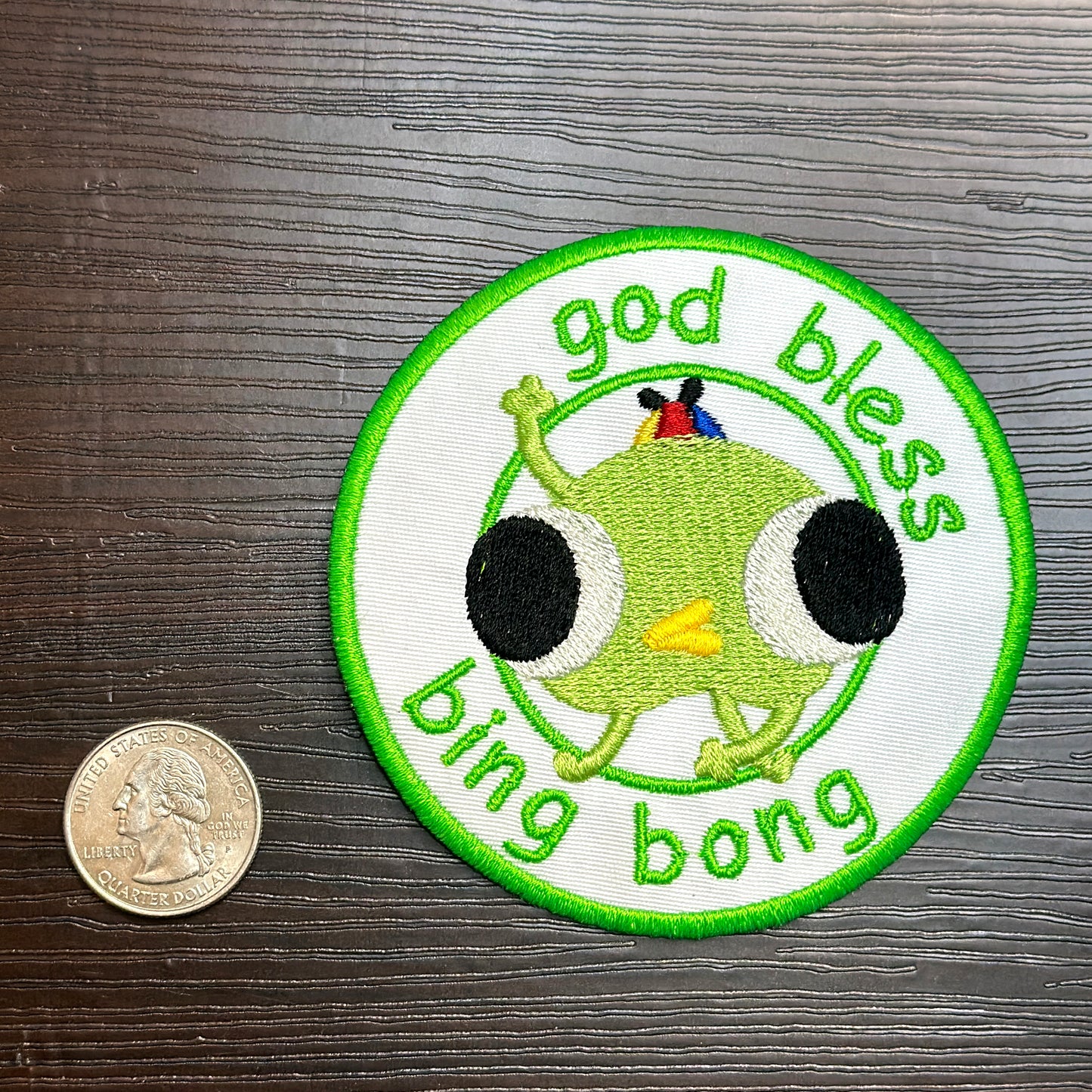Iron-On Patch - "God Bless Bing Bong" Peak Indie Game Embroidered Patch