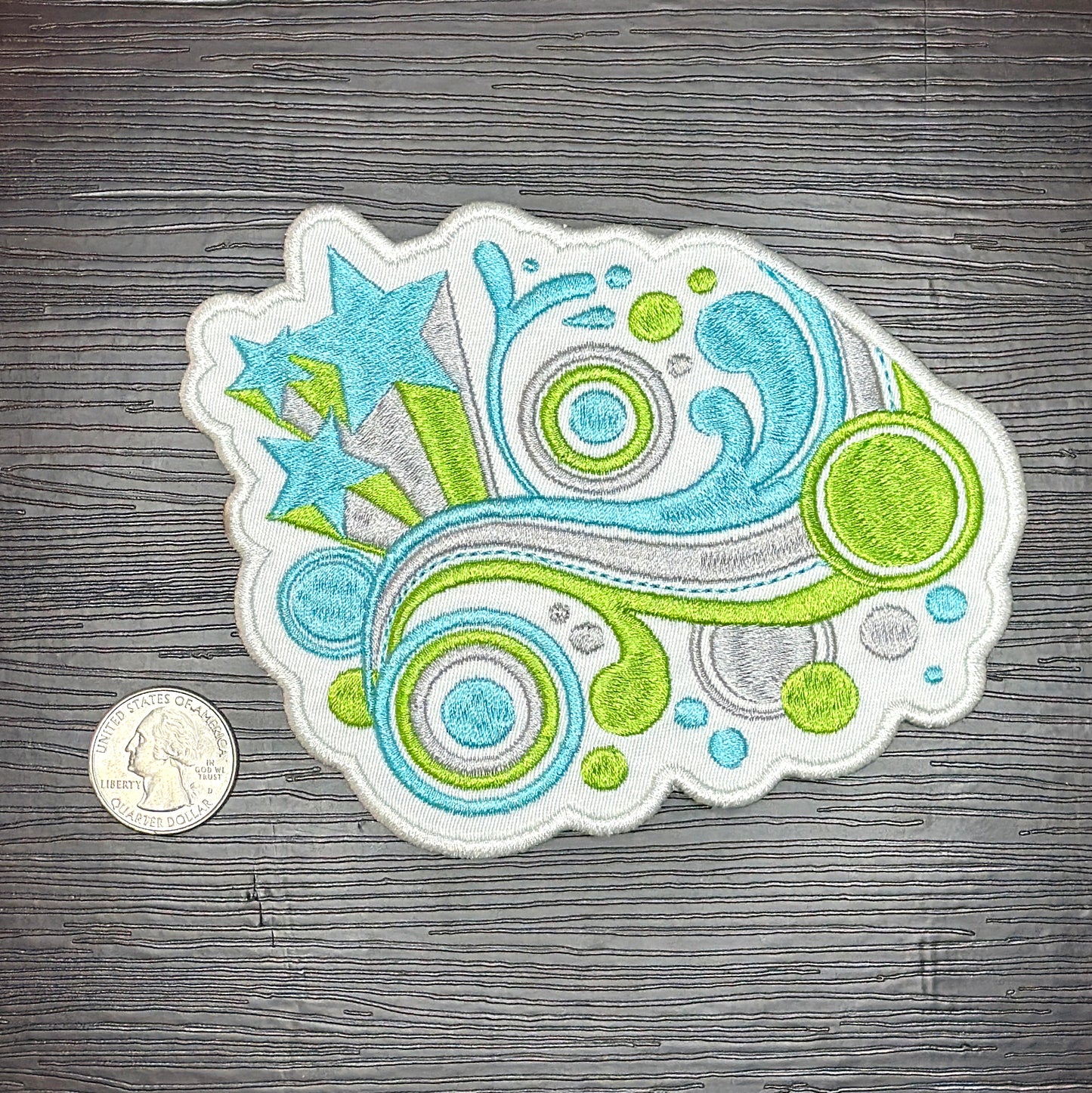Iron-On Patch - Vectorflourish Nostalgic Frutiger Metro Decorative Durable Embroidered Polyester Patch