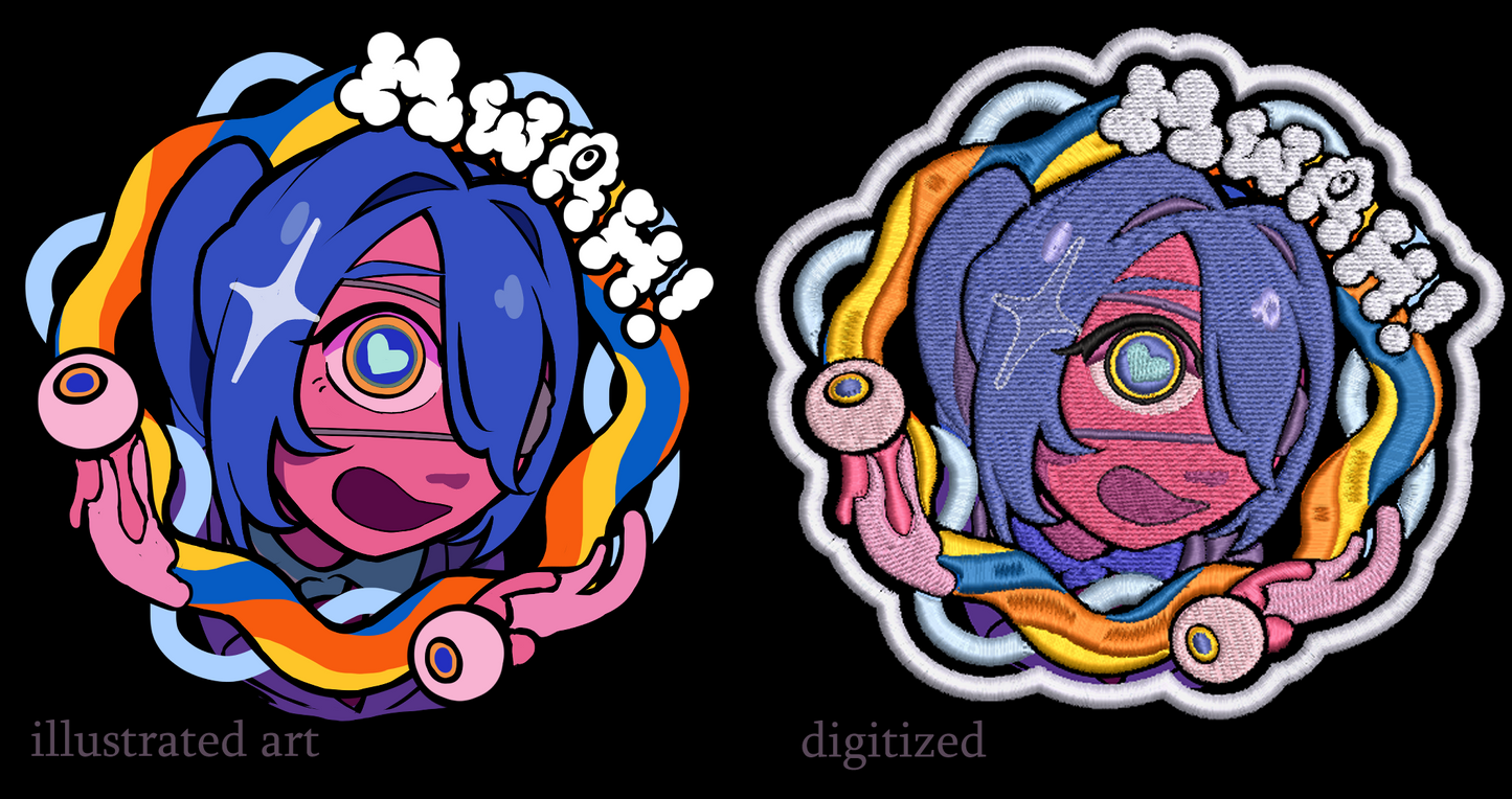 Iron-On Patch - "Monitoring" Hatsune Miku DECO*27 Embroidered Patch