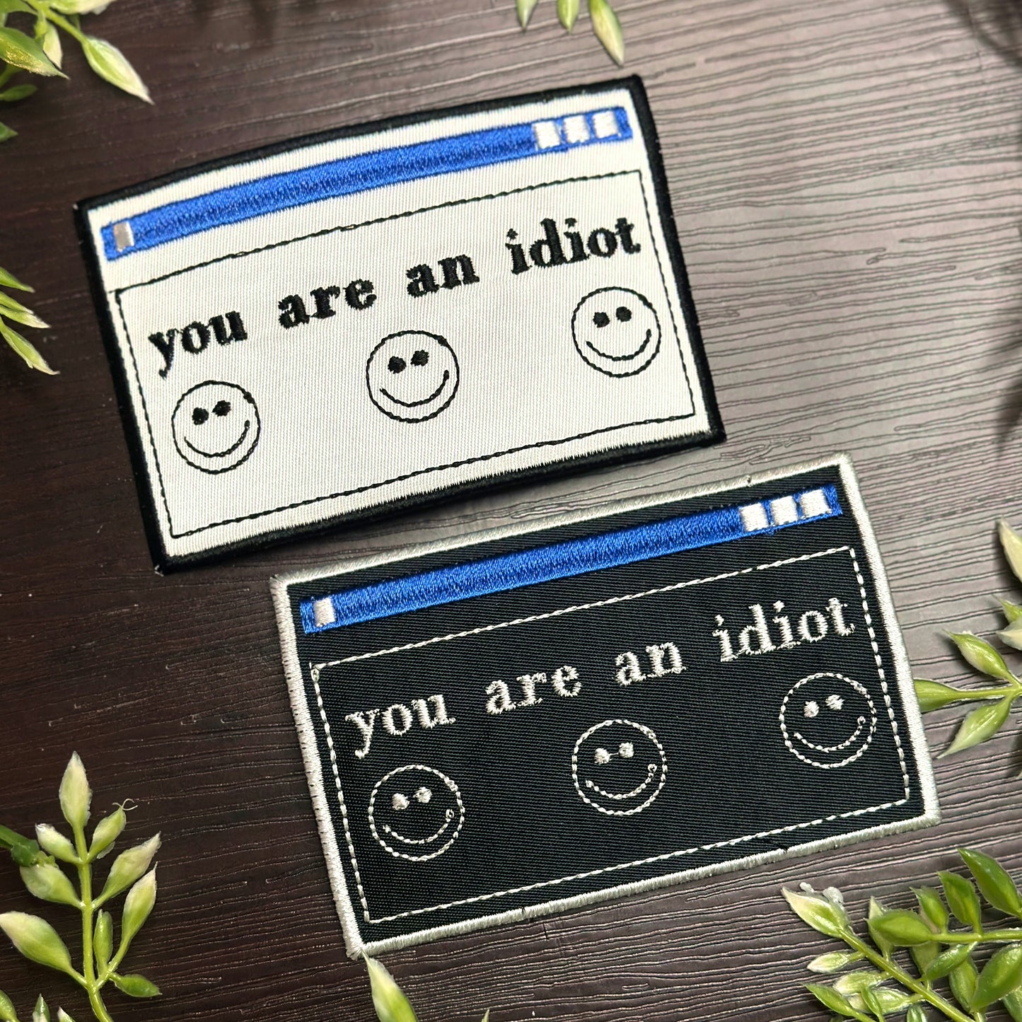 Iron-On Patch - "You Are An Idiot" Computer Virus Embroidered Patch