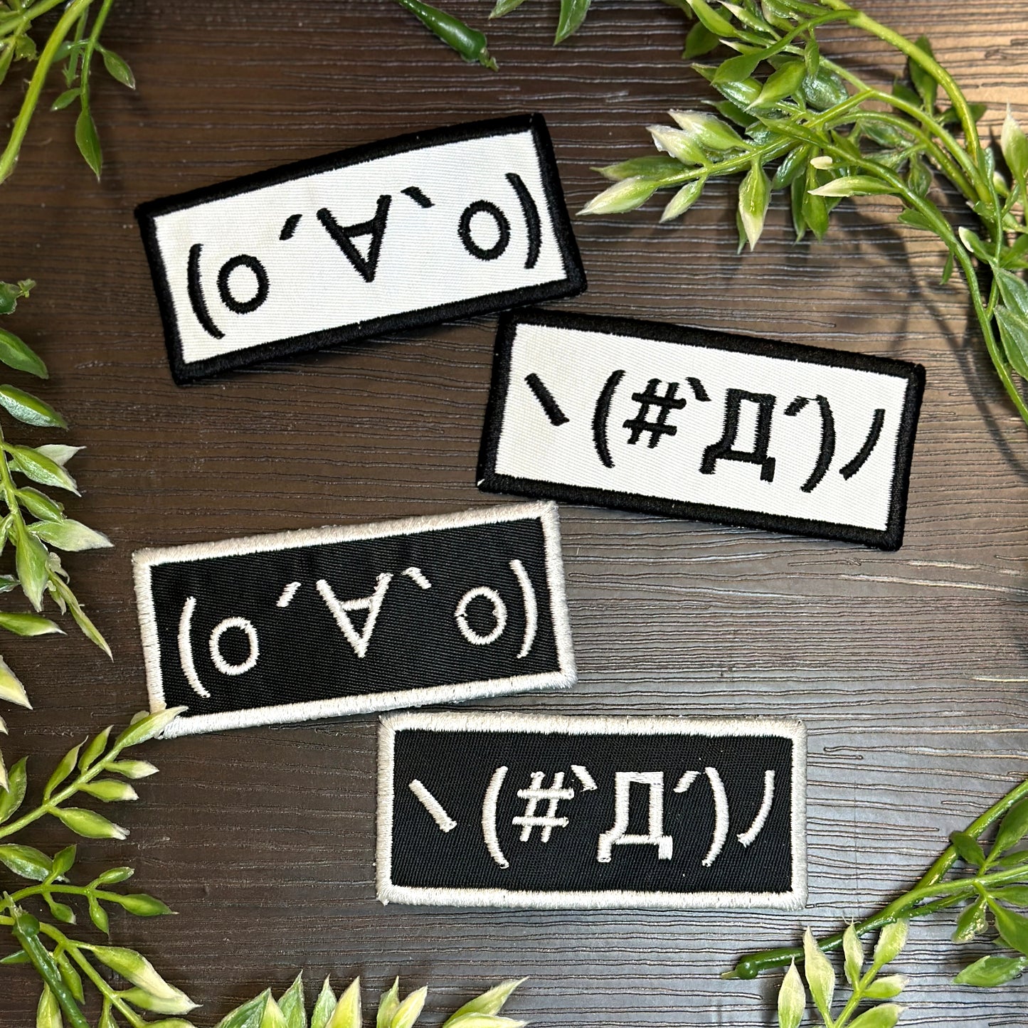 Iron-On Patch - Kaomoji Emoticon Internet Meme 4chan Anime Manga Embroidered Patch