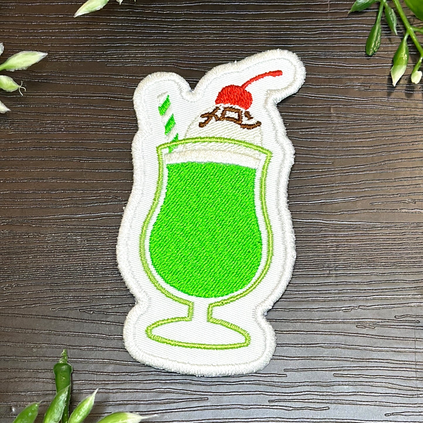 Iron-On Patch - "Melon Soda Float" Cute Kawaii Japanese Culture Embroidered Patch