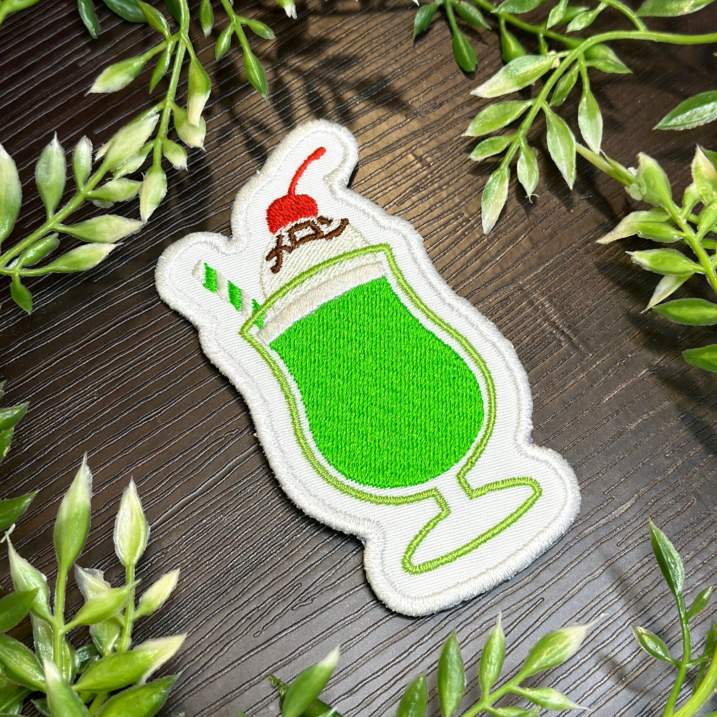 Iron-On Patch - "Melon Soda Float" Cute Kawaii Japanese Culture Embroidered Patch