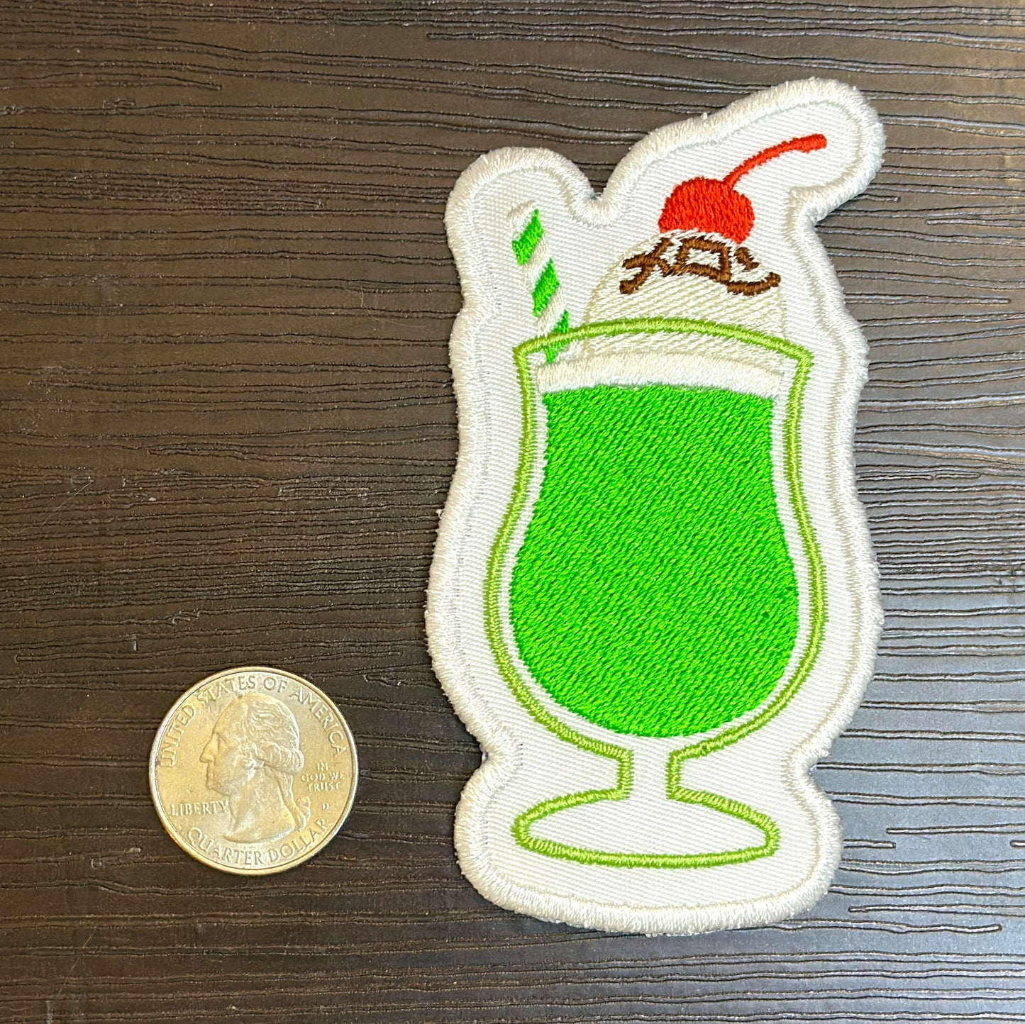 Iron-On Patch - "Melon Soda Float" Cute Kawaii Japanese Culture Embroidered Patch