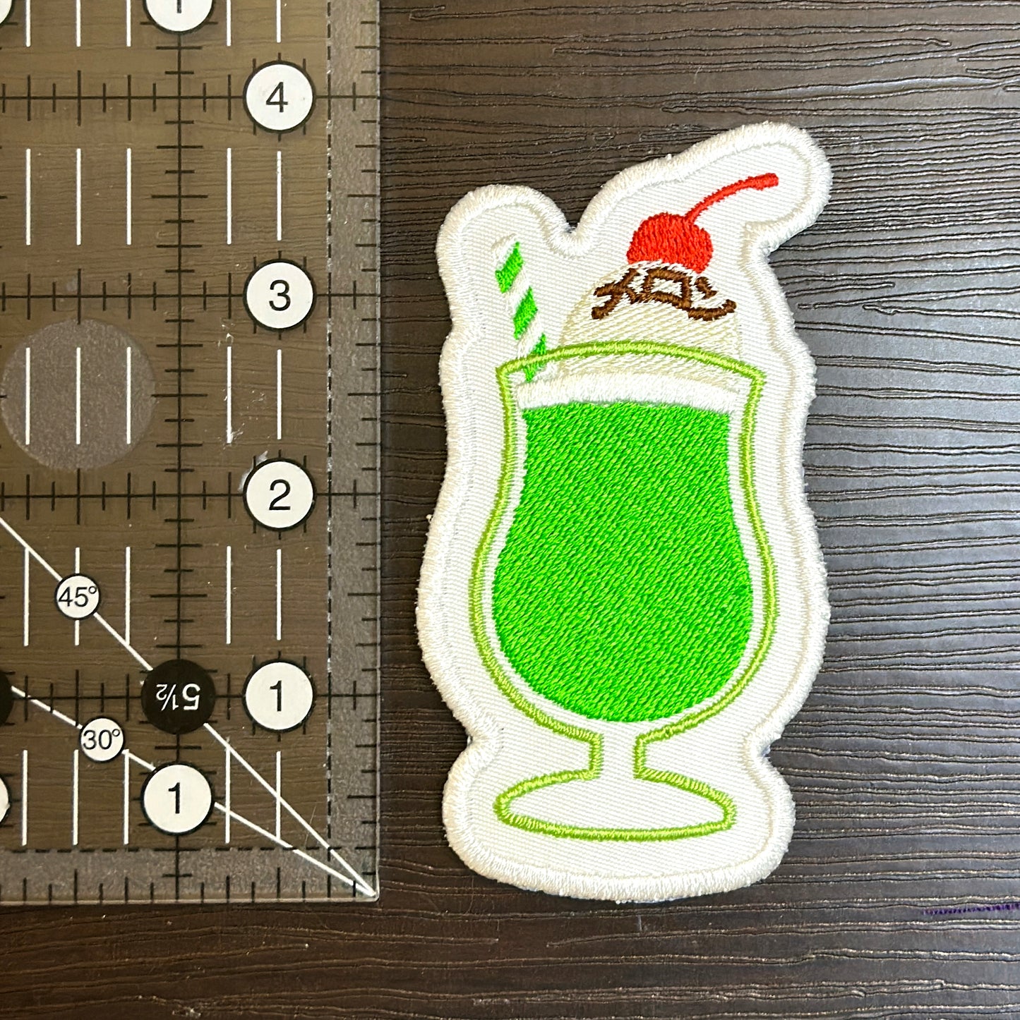 Iron-On Patch - "Melon Soda Float" Cute Kawaii Japanese Culture Embroidered Patch