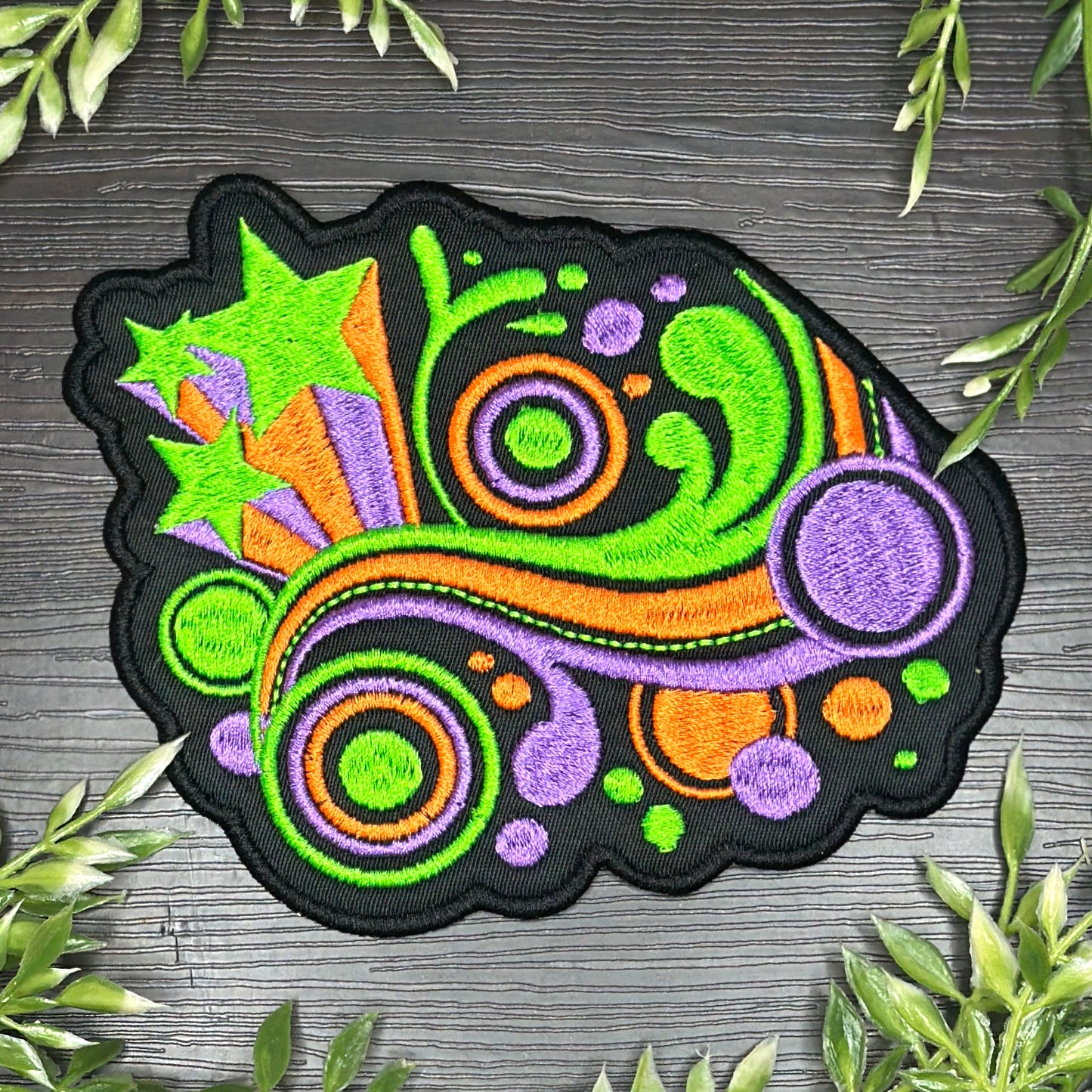 Iron-On Patch - Vectorflourish Nostalgic Frutiger Metro Decorative Durable Embroidered Polyester Patch