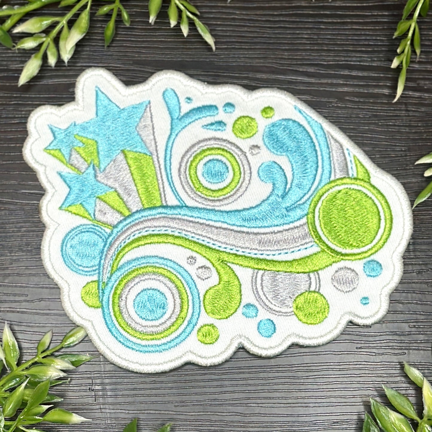 Iron-On Patch - Vectorflourish Nostalgic Frutiger Metro Decorative Durable Embroidered Polyester Patch