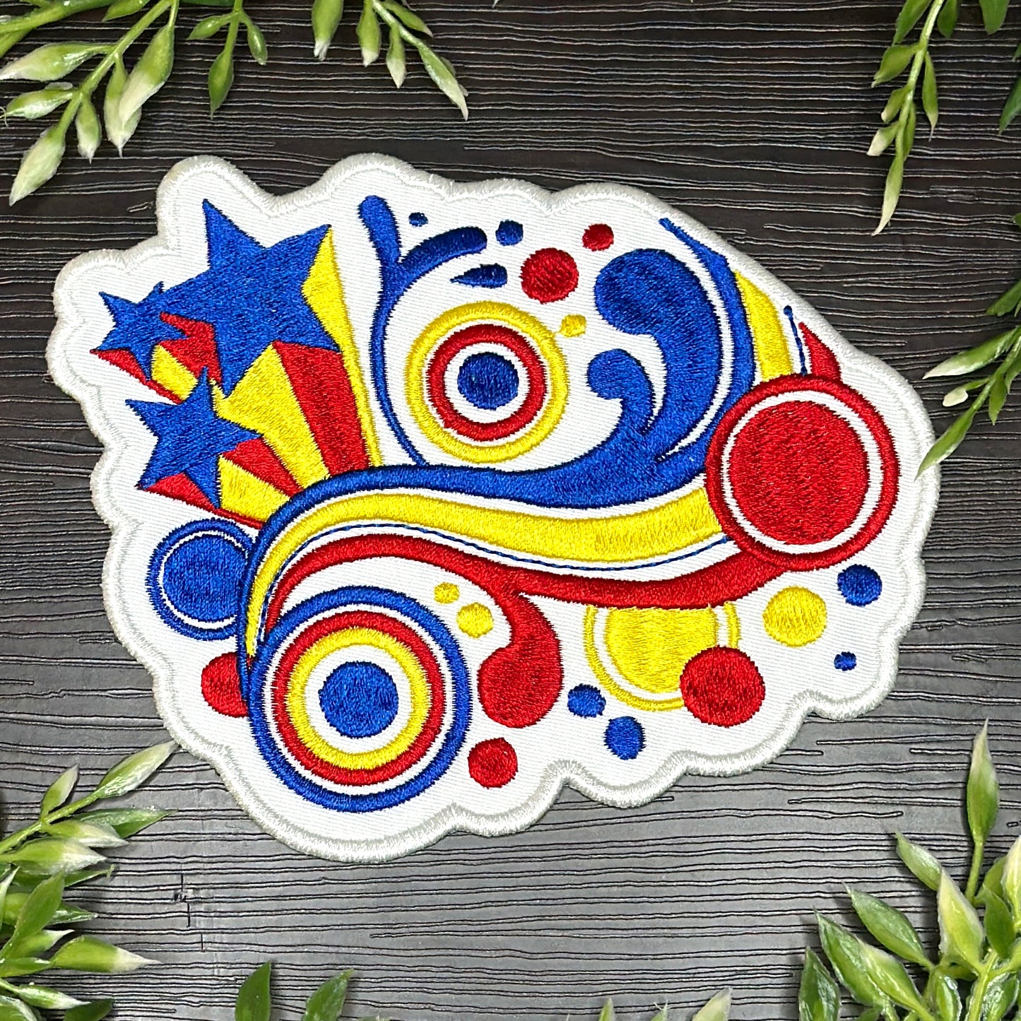 Iron-On Patch - Vectorflourish Nostalgic Frutiger Metro Decorative Durable Embroidered Polyester Patch