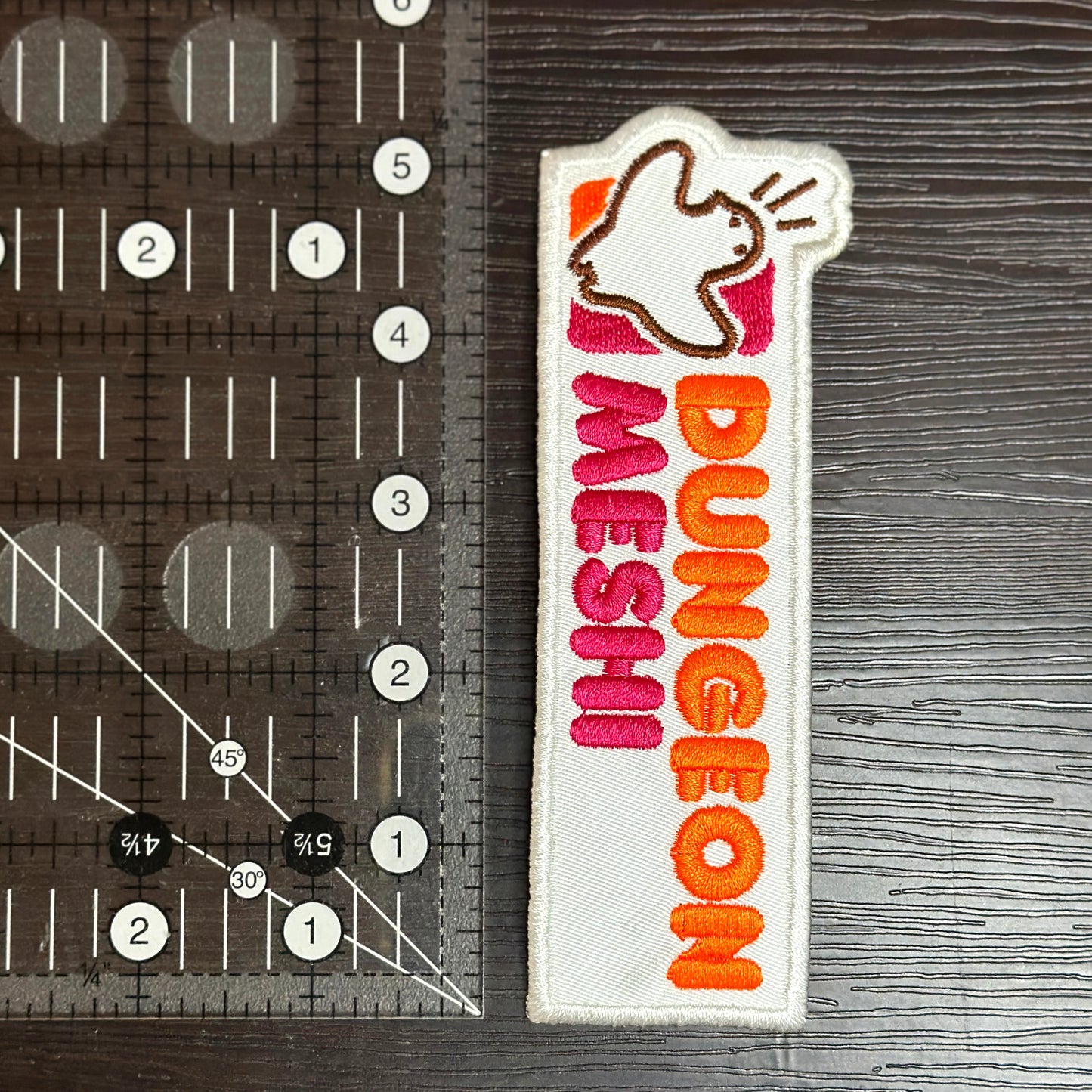 Iron-On Patch - Dungeon Meshi "Dunkin Donuts" Parody Logo Anime Delicious in Dungeon Embroidered Patch