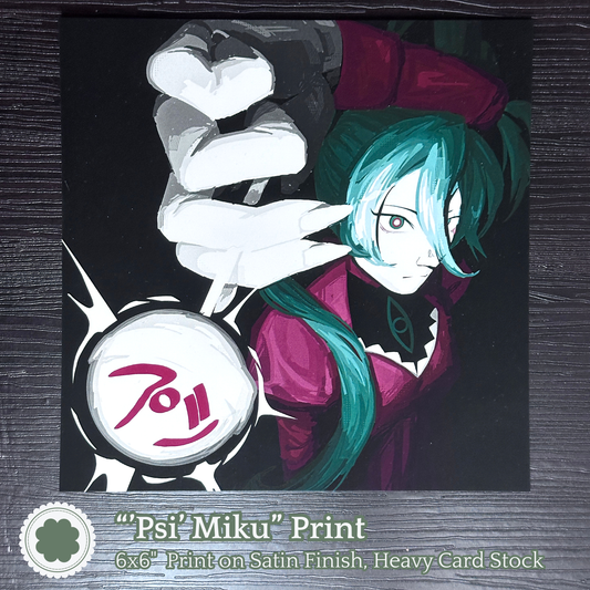 Hatsune Miku "Psi (r-906)" Print - Heavy Card Stock, Satin Finish Print, 6x6 inches